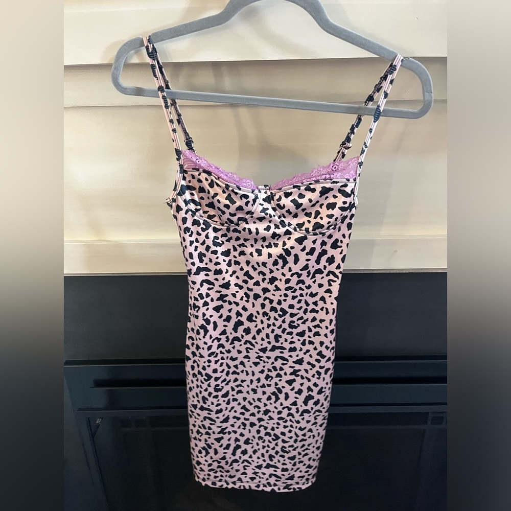 Motel rocks mini body con dress pink cow print